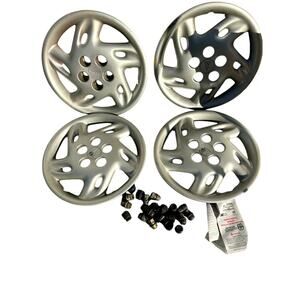 Vintage 1995-1998 OEM Pontiac 15 Inch Silver Hubcap Wheel Cover 10 Holes